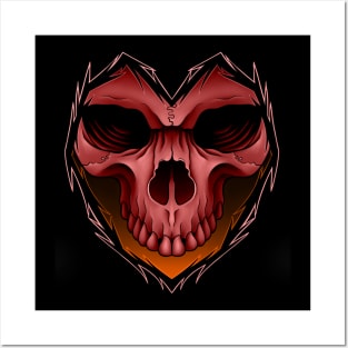 heart skull Posters and Art